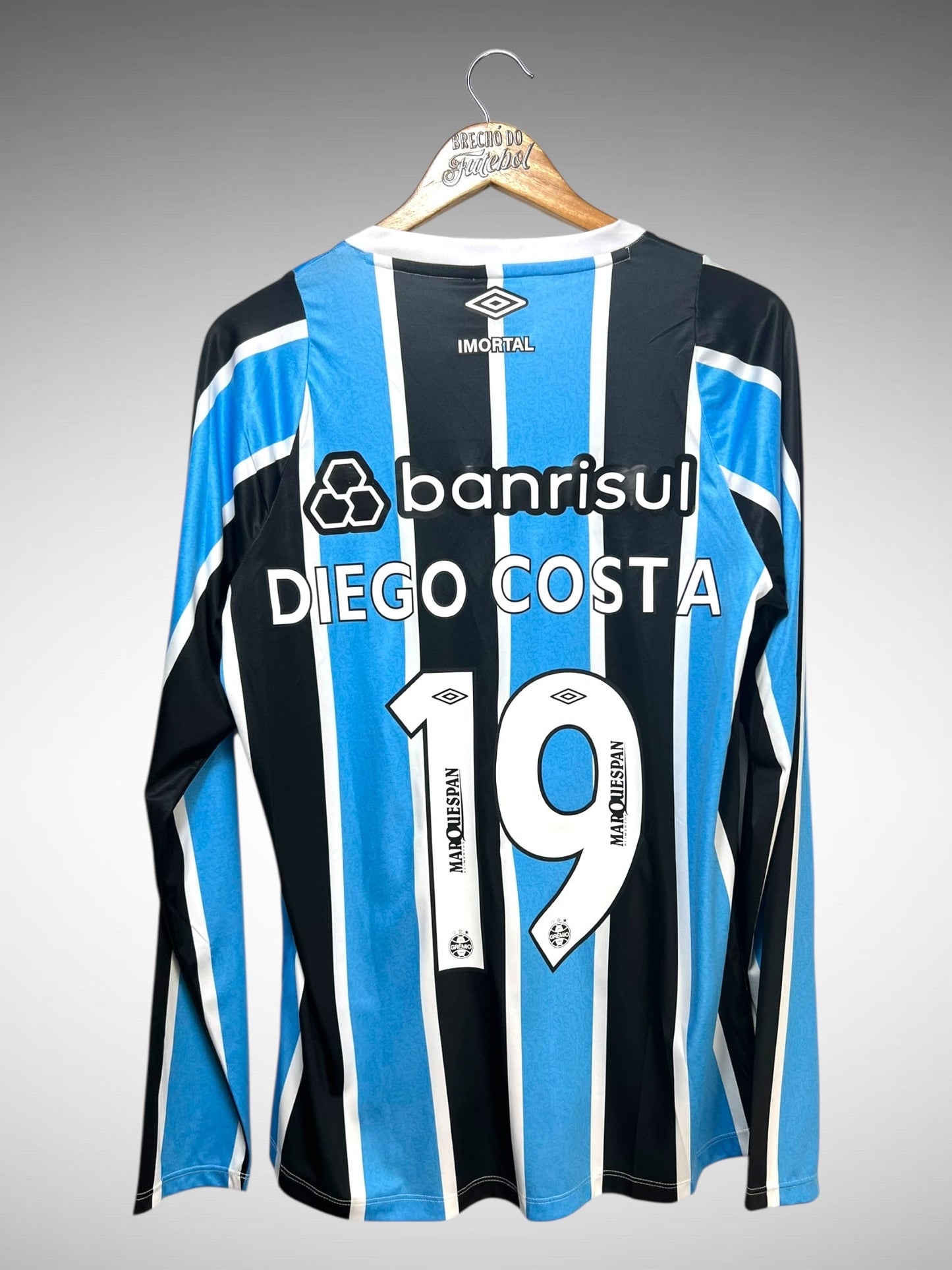 Grêmio 2024 Primeira Camisa Tam M N 19 Diego Costa Mangas Longas.