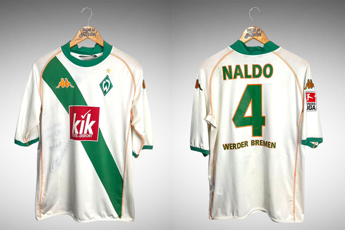 Werder Bremen 2004 Segunda Camisa Tam 3G N 4 Naldo.