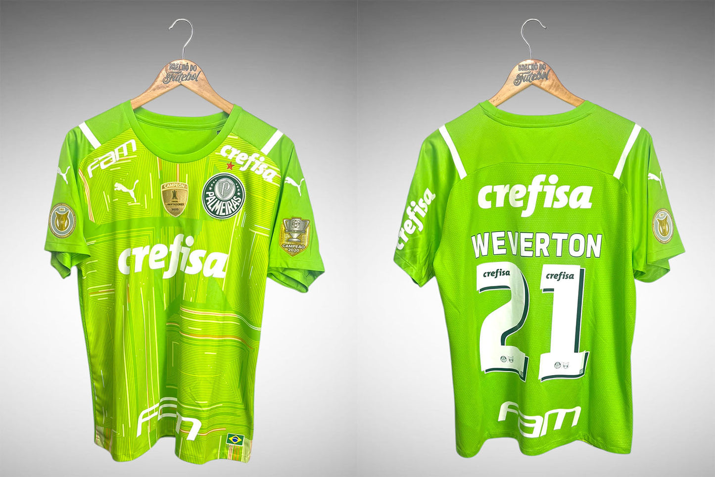 Palmeiras 2021 Camisa de Goleiro Tam G Nº21 Weverton.