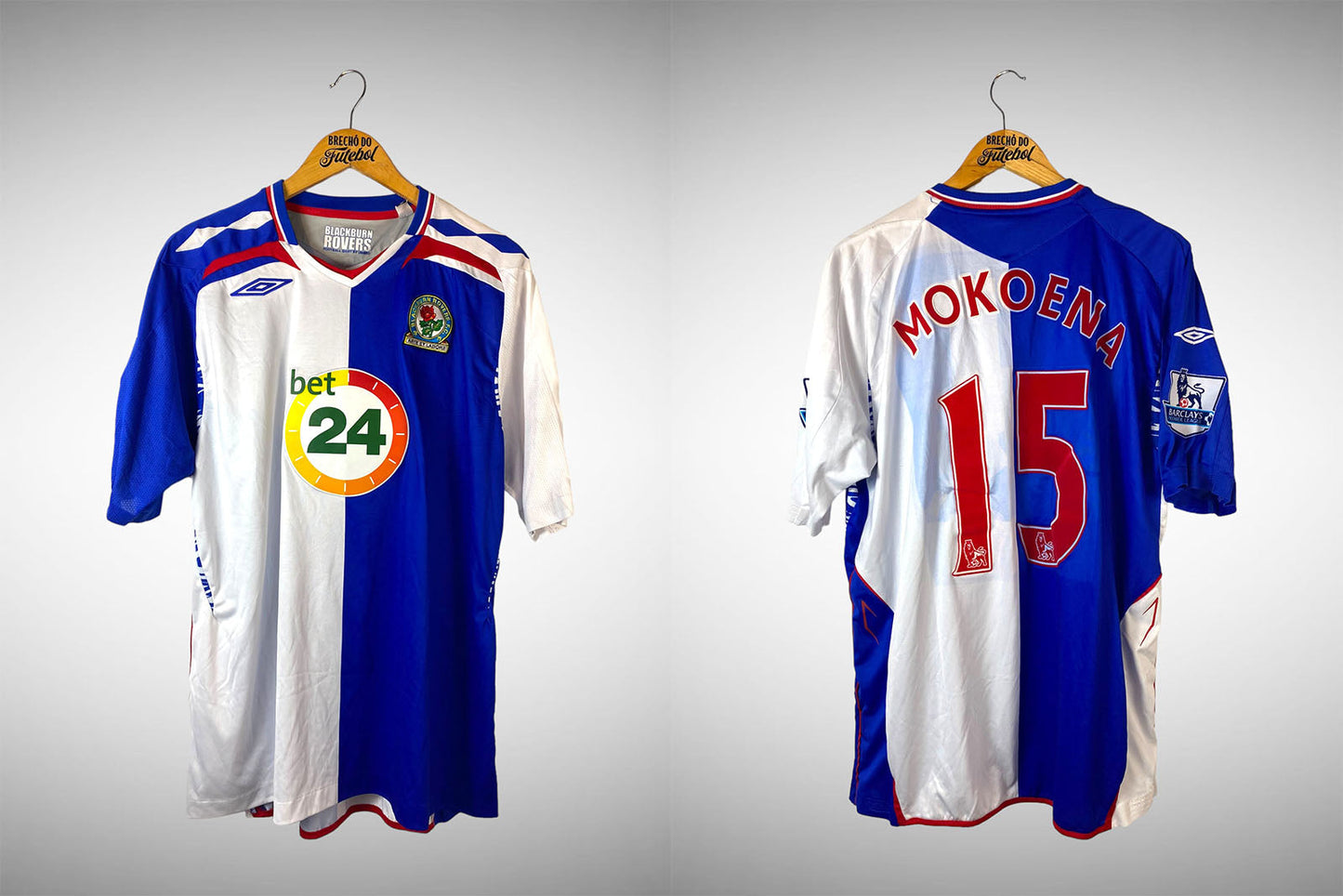 Blackburn 2007 Primeira Camisa Tam Gg N# 15 Mokoena.
