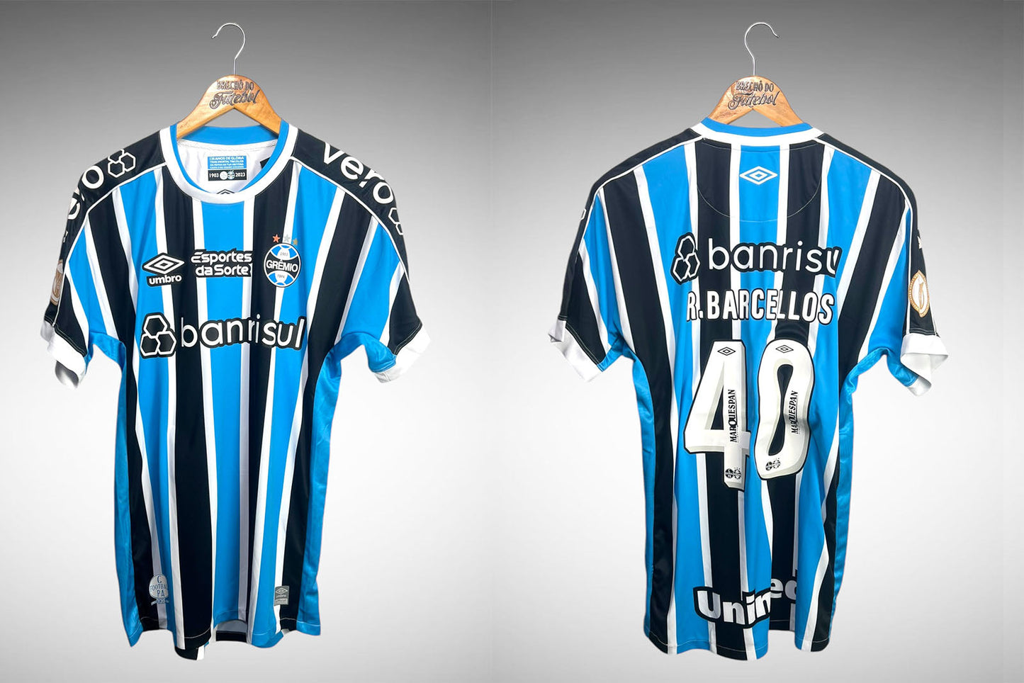 Grêmio 2023 Primeira Camisa Tam M R. Barcellos Nº40.