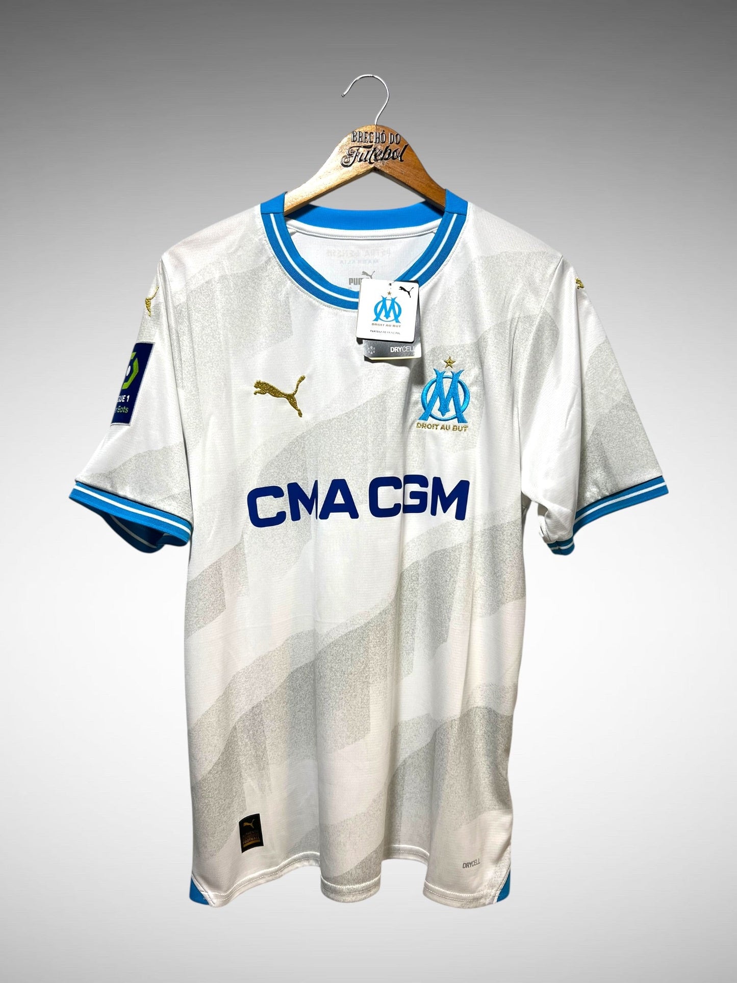 Olympique De Marseille 2023 Primeira Camisa Tam G N 10 Aubameyang.