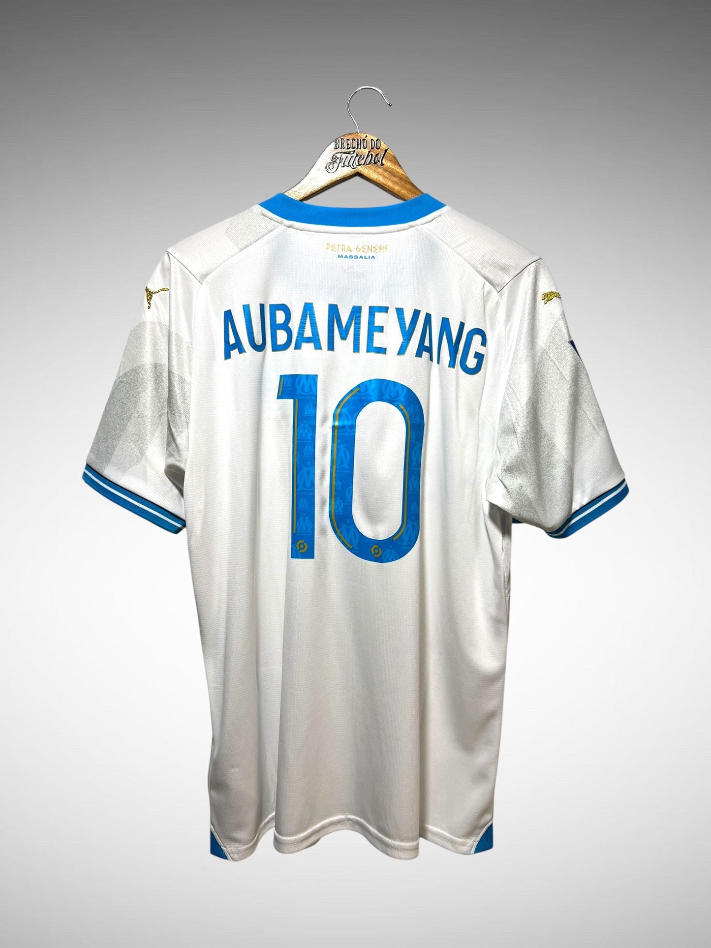 Olympique De Marseille 2023 Primeira Camisa Tam G N 10 Aubameyang.