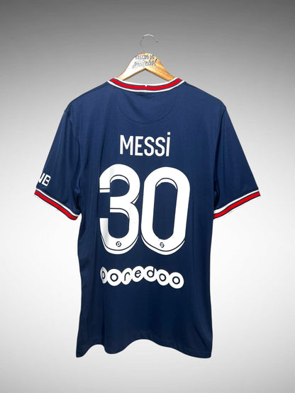 Paris Saint-Germain 2021 Primeira Camisa Tam G N 30 Messi.