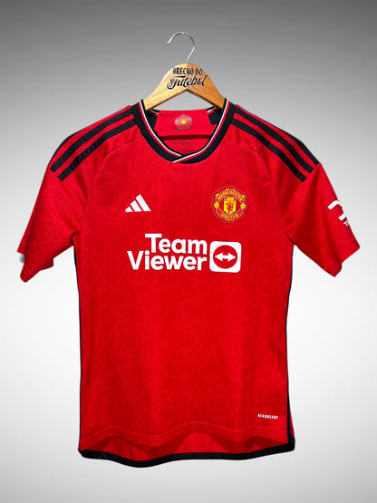 Manchester United 2025 Primeira Camisa Tam 14 anos Infantil.