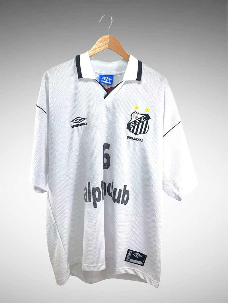 Santos 2000 Primeira Camisa Tam Gg N# 6 Marcio Santos.