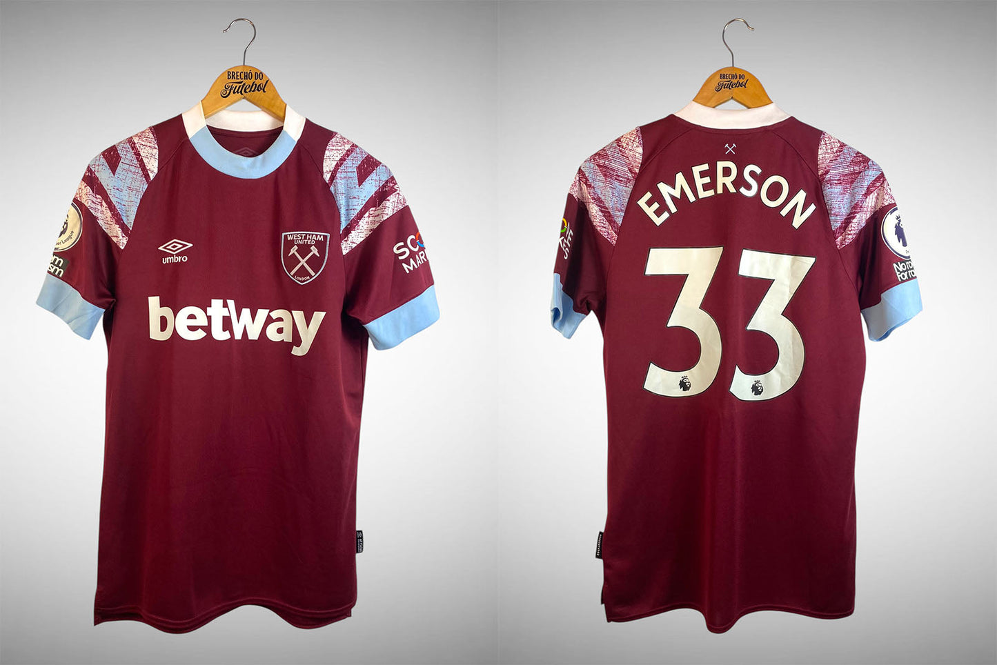 West Ham 2022 Primeira Camisa Tam P N# 33 Emerson.
