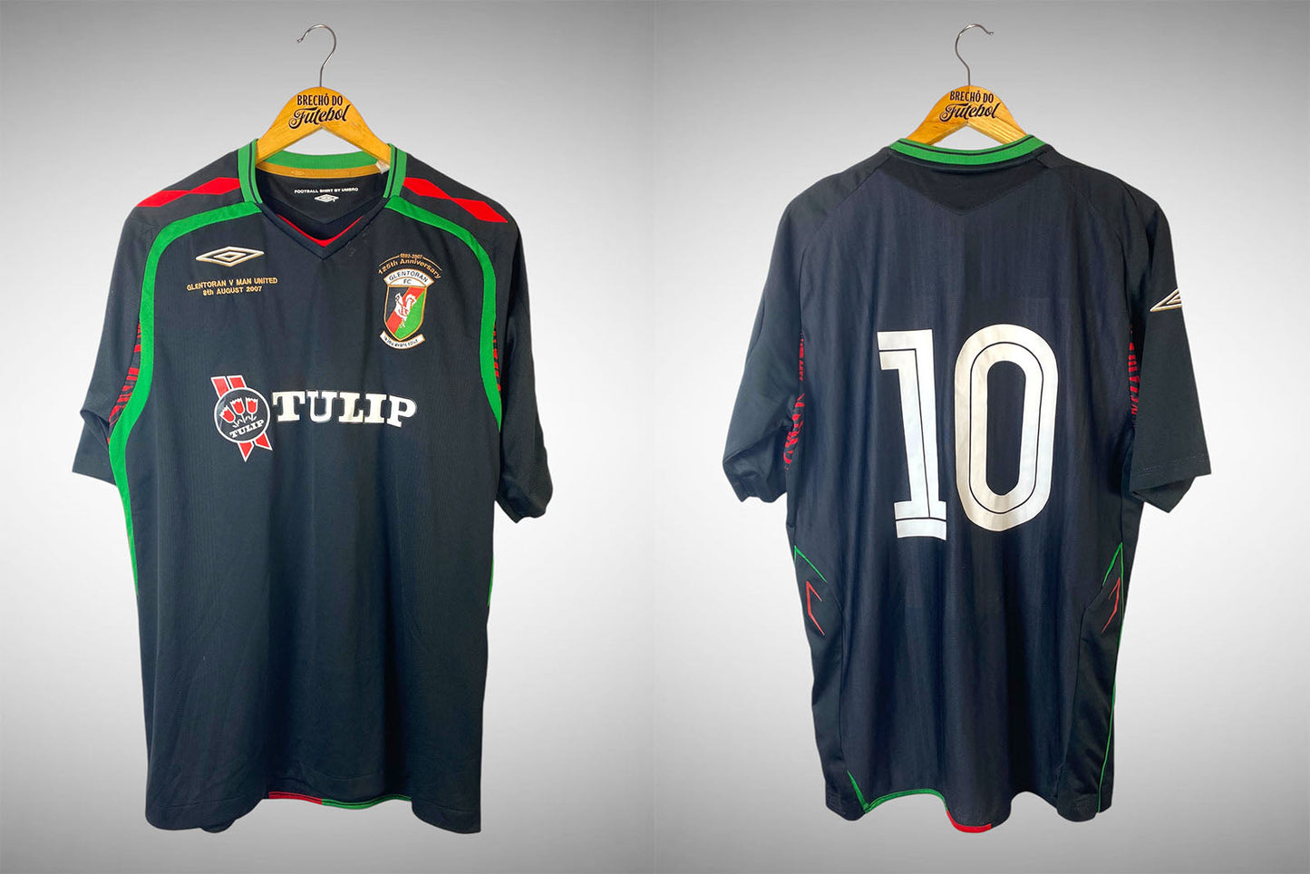 Glentoran 2007 Segunda Camisa Tam Gg N# 10.