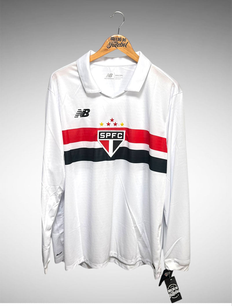 São Paulo 2024 Primeira Camisa Modelo Retrô Tam 2GG Manga Longa.